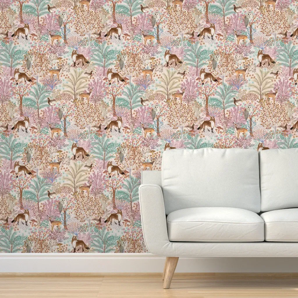 Peel and Stick Woodland Forest Wallpaper - Beige product