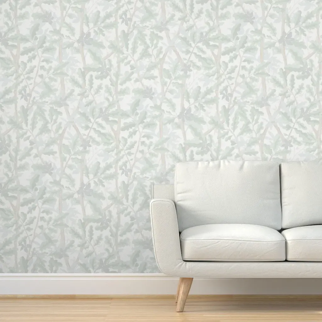 Peel and Stick Woodland Wallpaper - Light Green product