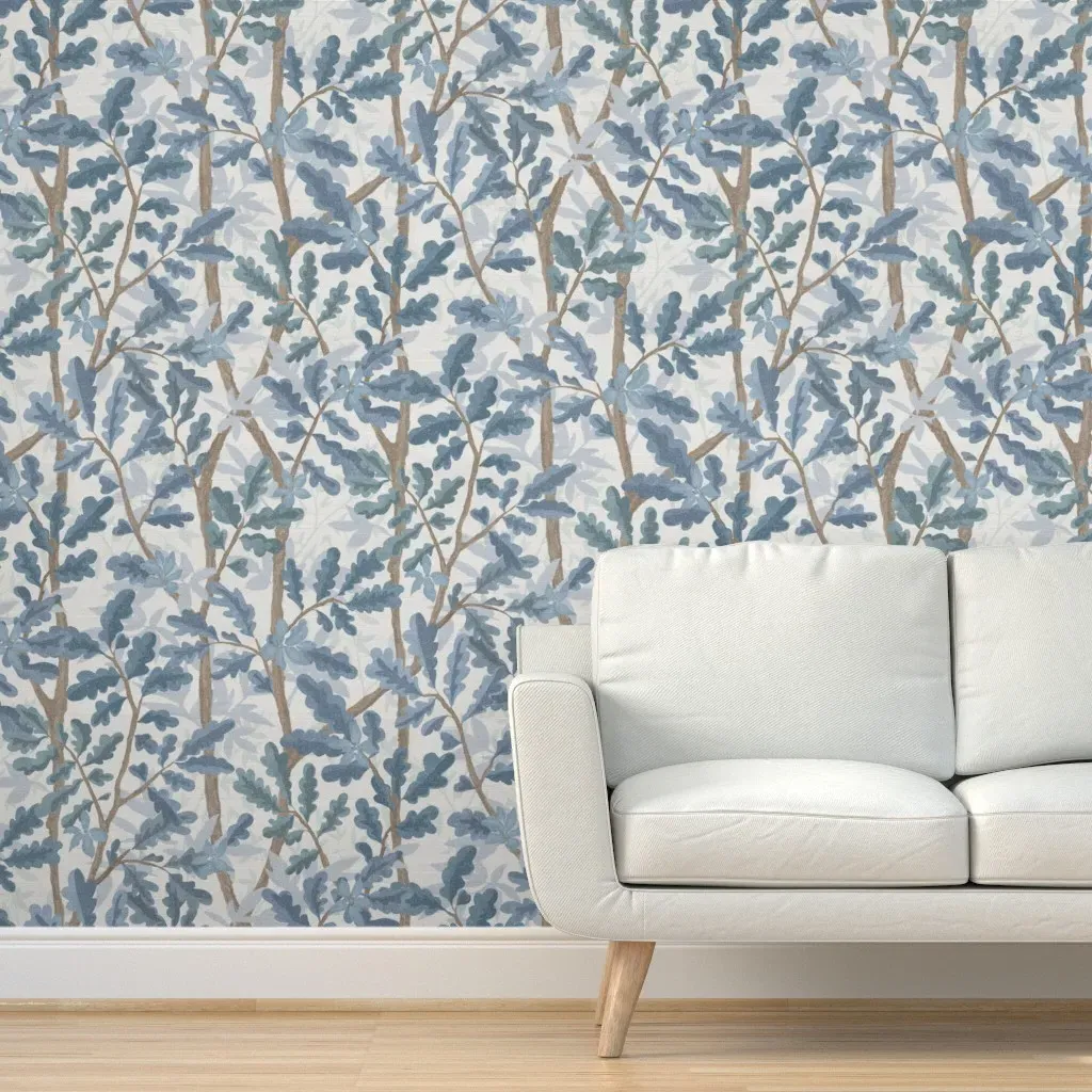 Peel and Stick Woodlands Wallpaper - Dusty Blue product