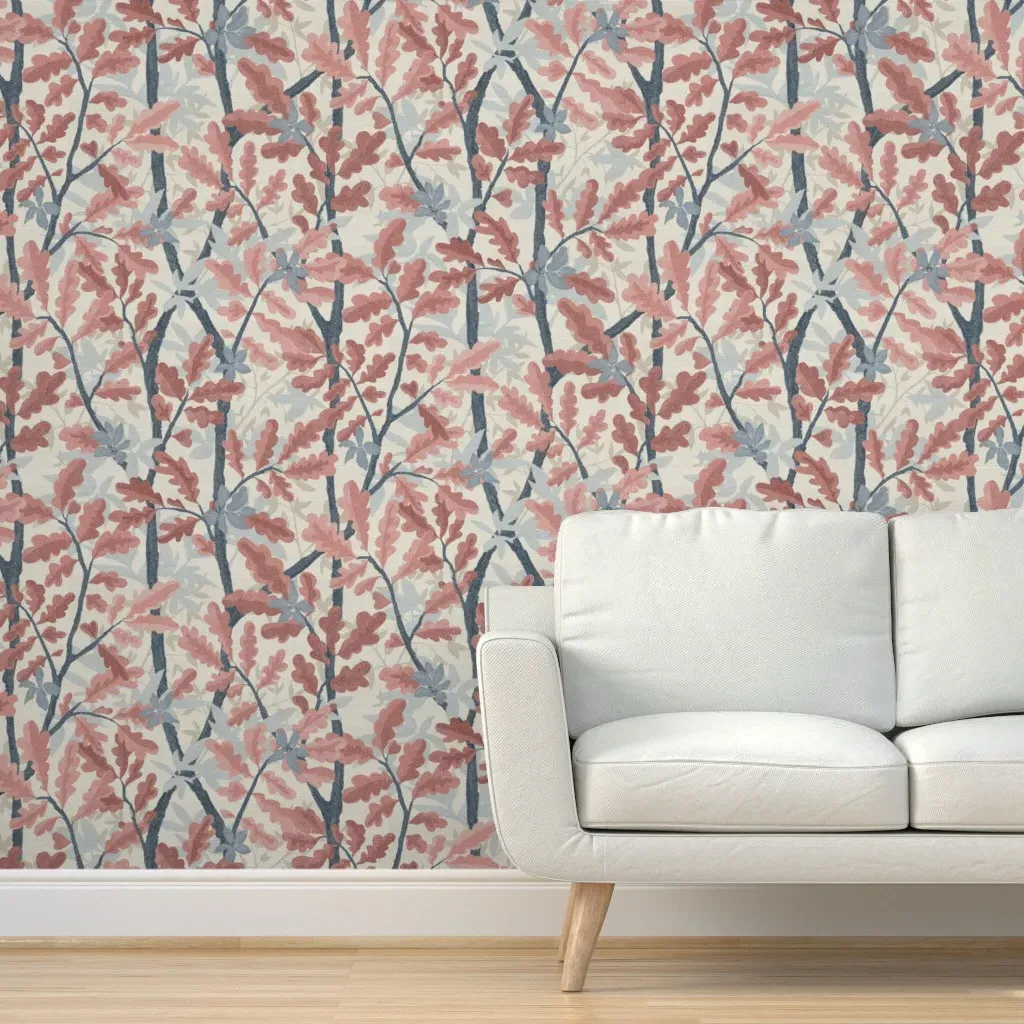 Peel and Stick Woodlands Wallpaper - Dusty Rose product