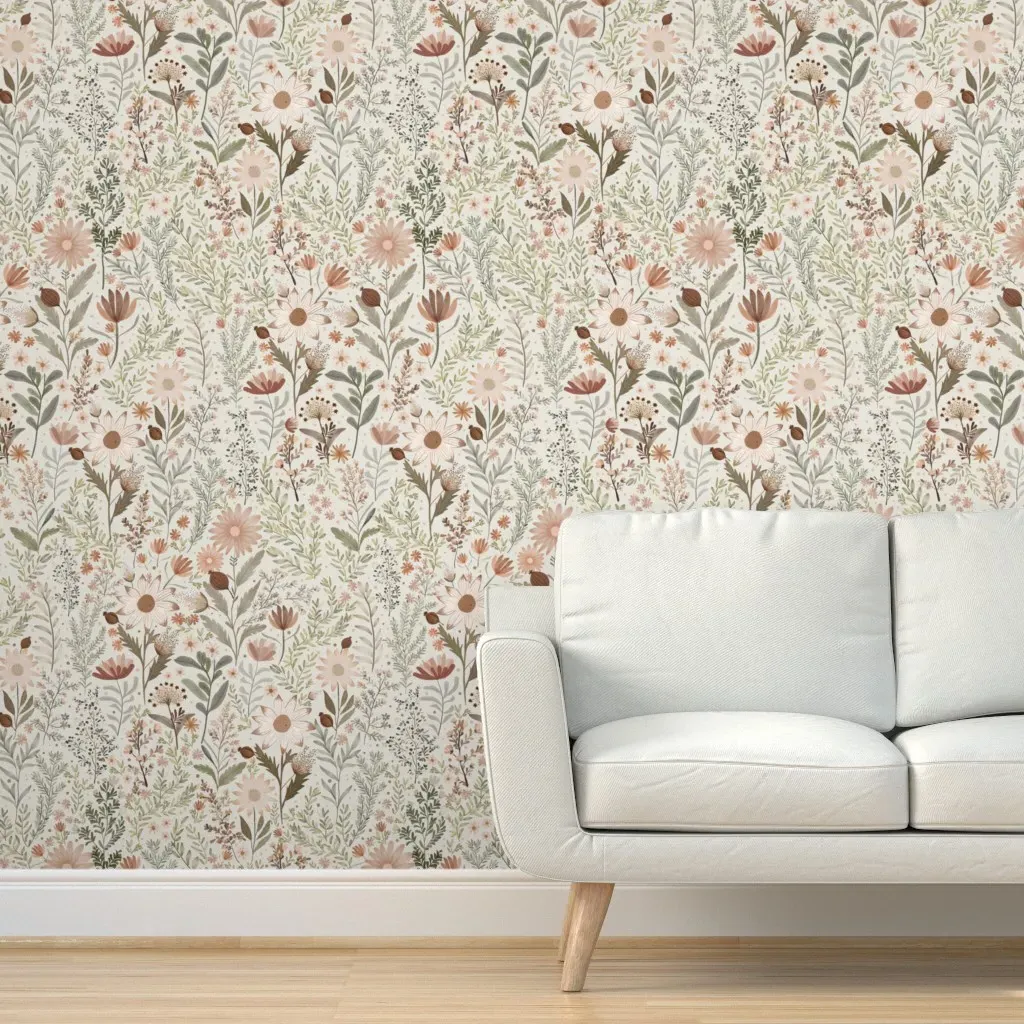 Pegasus Boho Floral Peel and Stick Wallpaper - Dusty Rose product