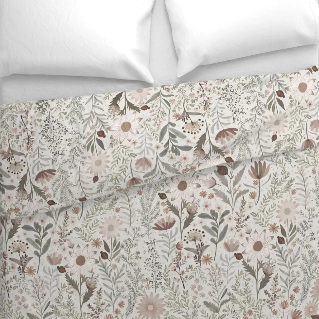 Pegasus Boho Flowers Large Duvet Cover - Dusty Rose alternate view