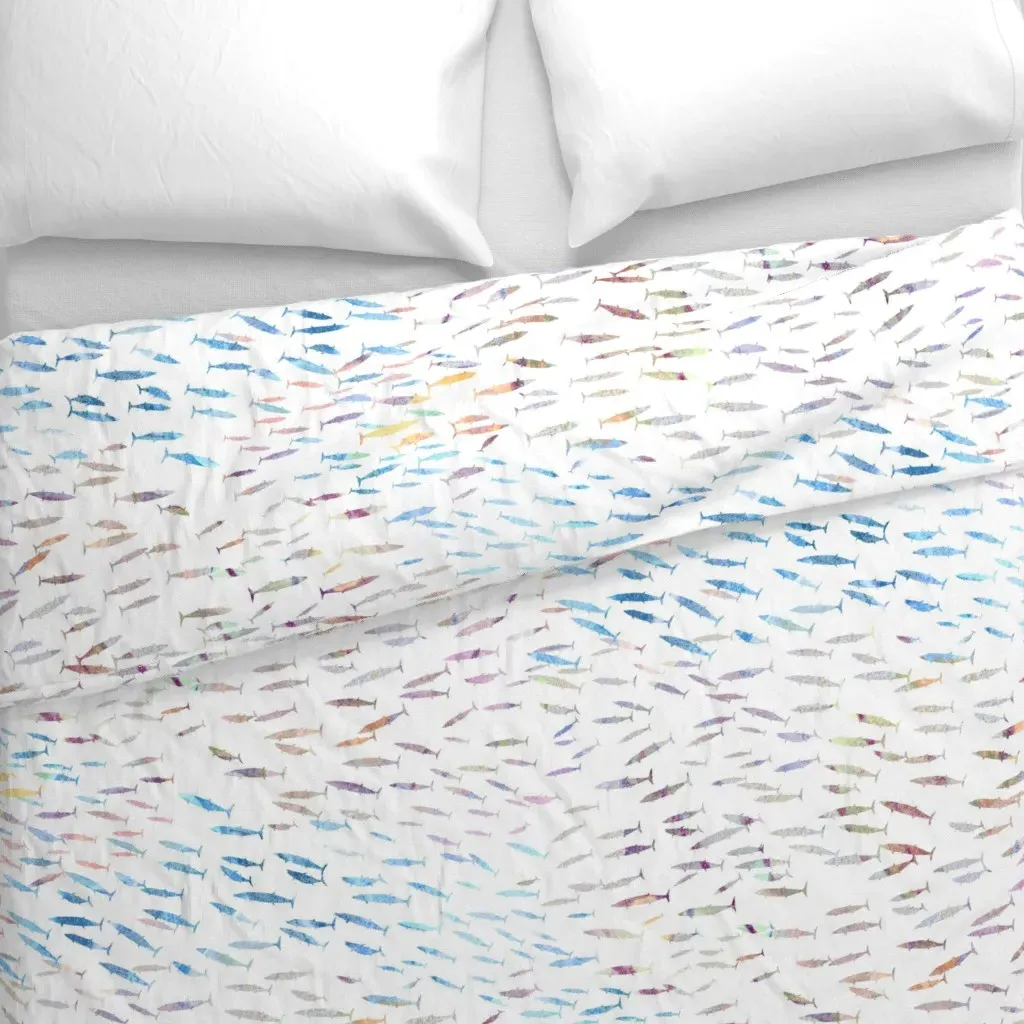 Pelagic II Duvet Cover - Light Blue, White alternate view