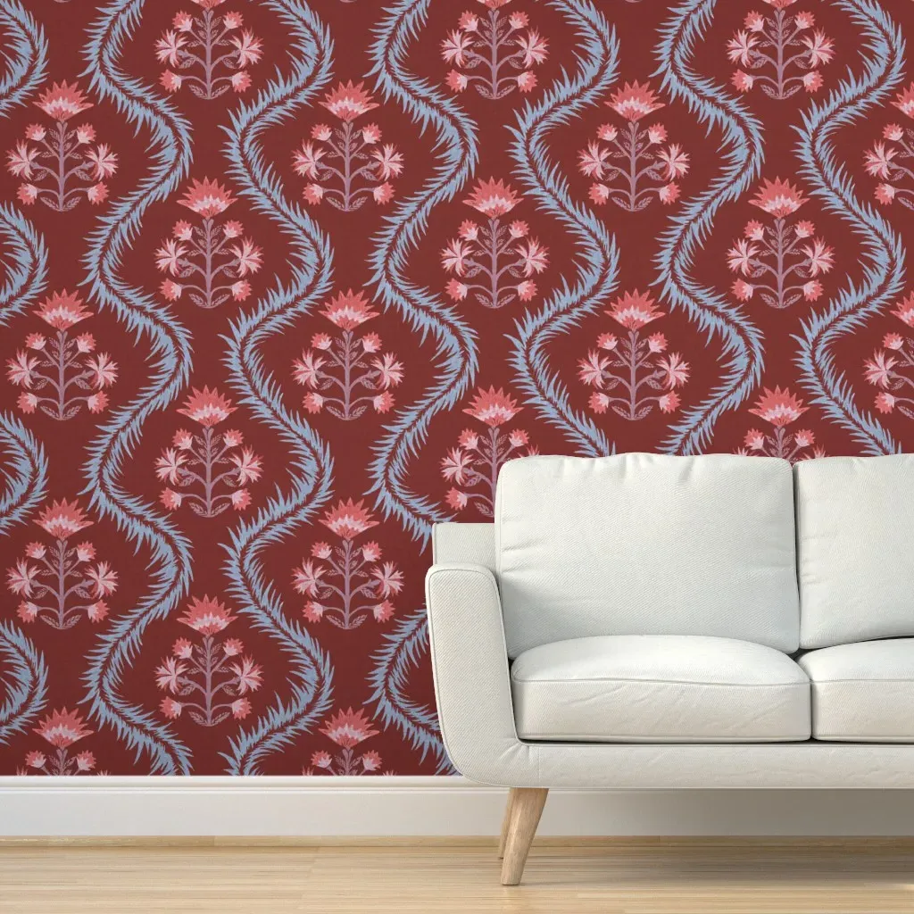 Penelope Indian Peel and Stick Wallpaper Large - Crimson product