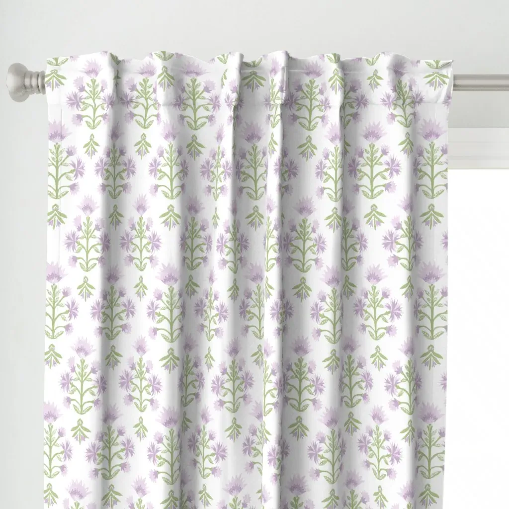 Penny Purple Green Curtain Panel - Lilac alternate view