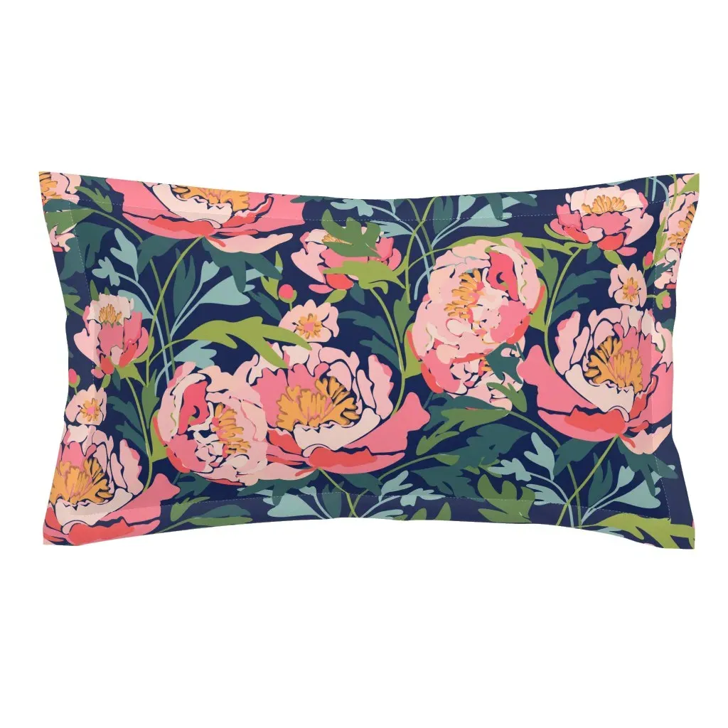Peonies Bold Flowers King Pillow Sham - Pink product