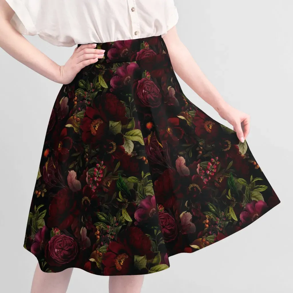Peonies Gothic Heritage Blooms Fabric Yardage - Black alternate view
