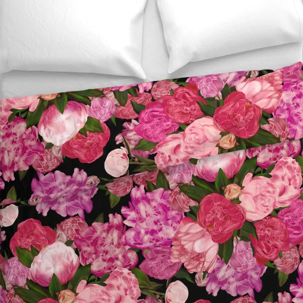 Peony Cascade Large Duvet Cover - Pink alternate view
