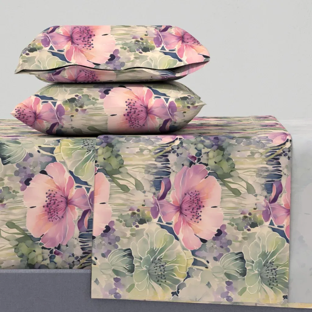 Peony For Your Thoughts Queen Sheet Set - Pink product