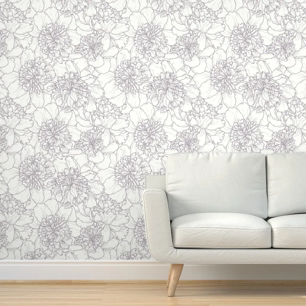 Peony Petals Peel and Stick Wallpaper - Lavender product