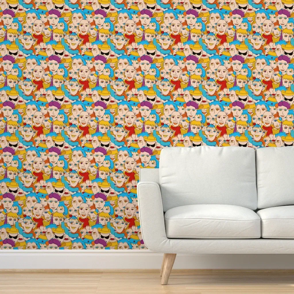 People Around Me Peel and Stick Wallpaper - Yellow product