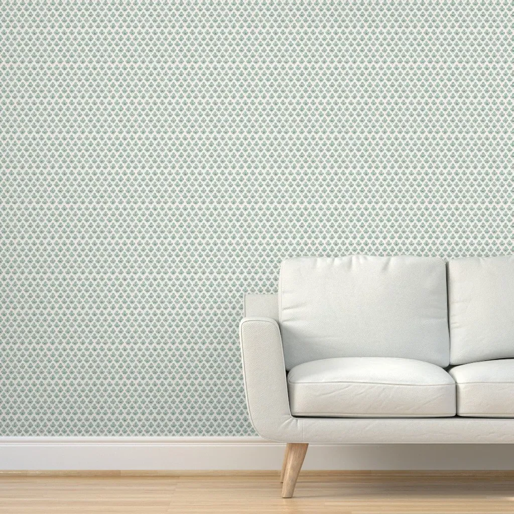 Peppermint Flower Peel and Stick Wallpaper - Sage Green product