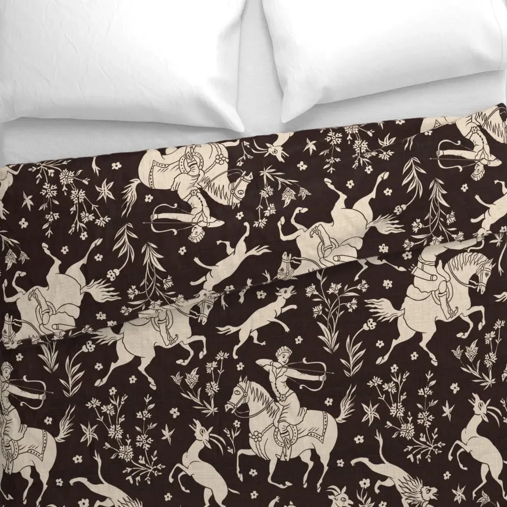 Persian Hunting Scene Duvet Cover - Beige alternate view