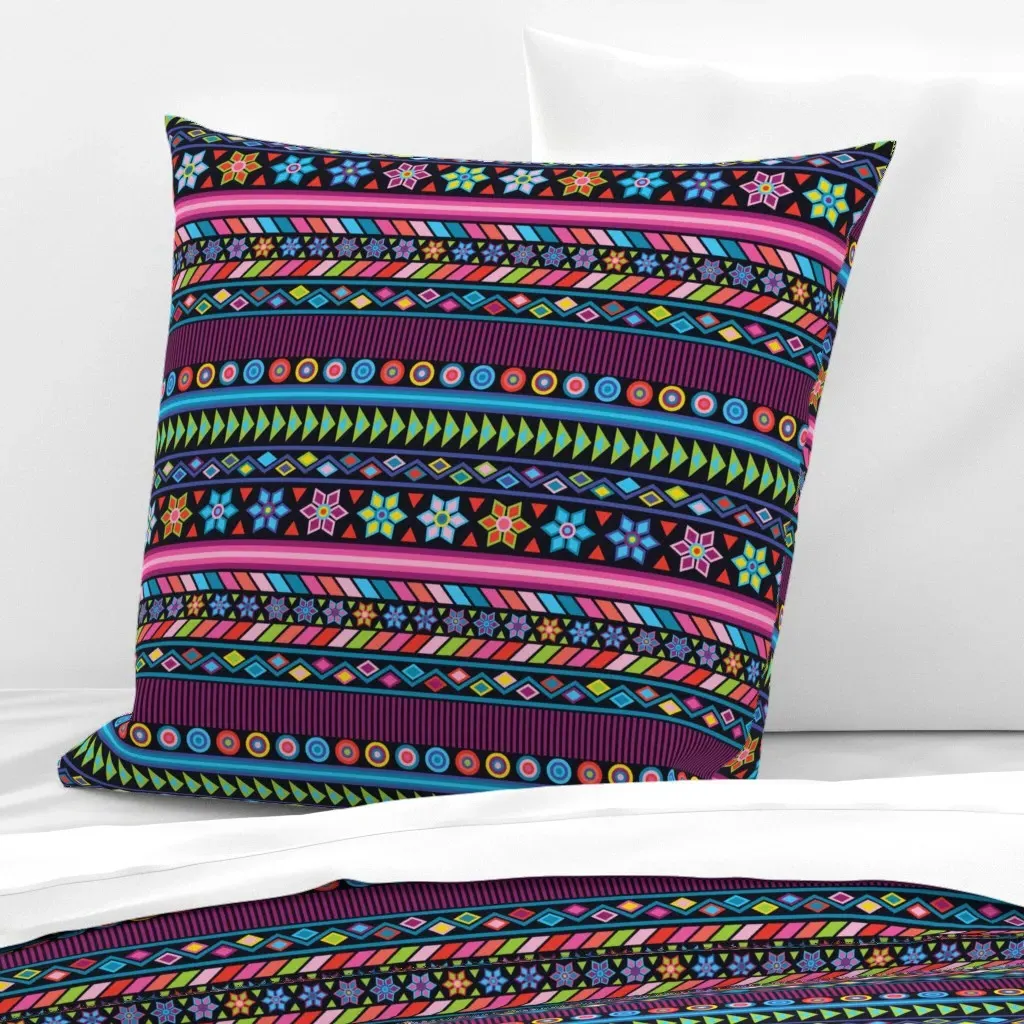 Peruvian Stripe Euro Pillow Sham - Purple product