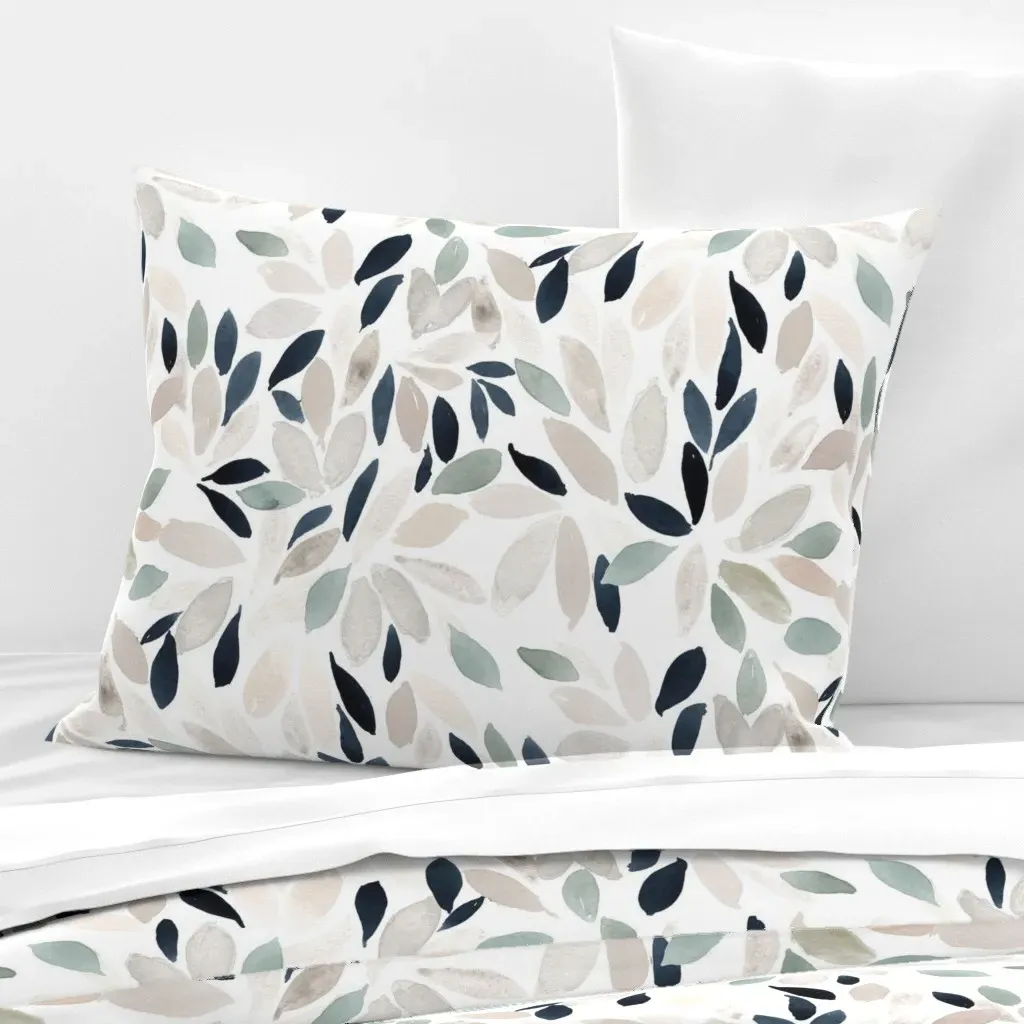 Petal Prism L Standard Pillow Sham - Dusty Blue, Cotton Sateen product