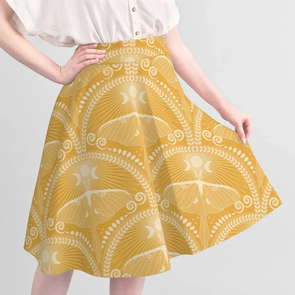 Petal Signature Cotton Luna Moth Art Deco Quilting Fabric - Gold, Cotton alternate view