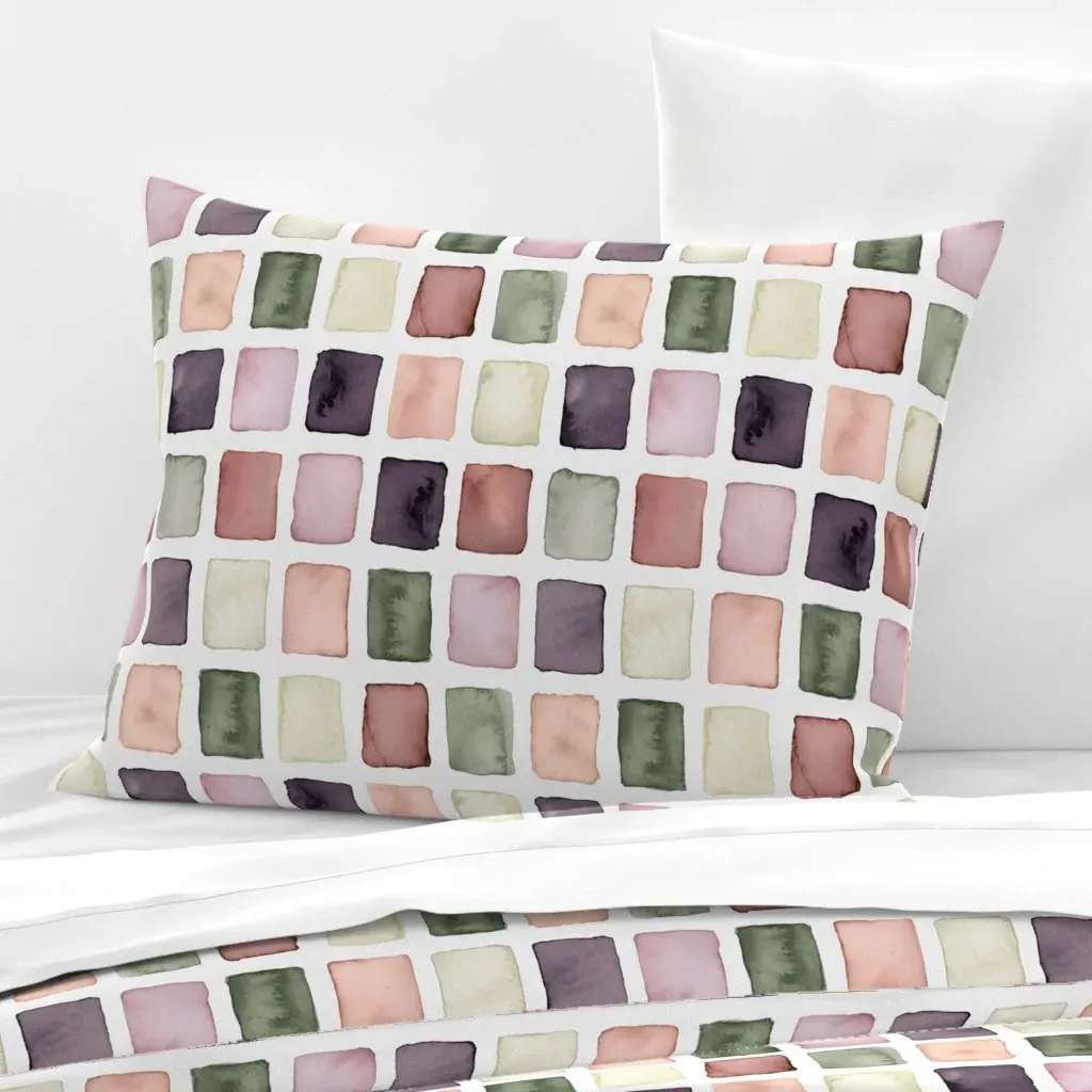 Petal Swatches Standard Knife Edge Pillow - Dusty Rose, Cotton Sateen product