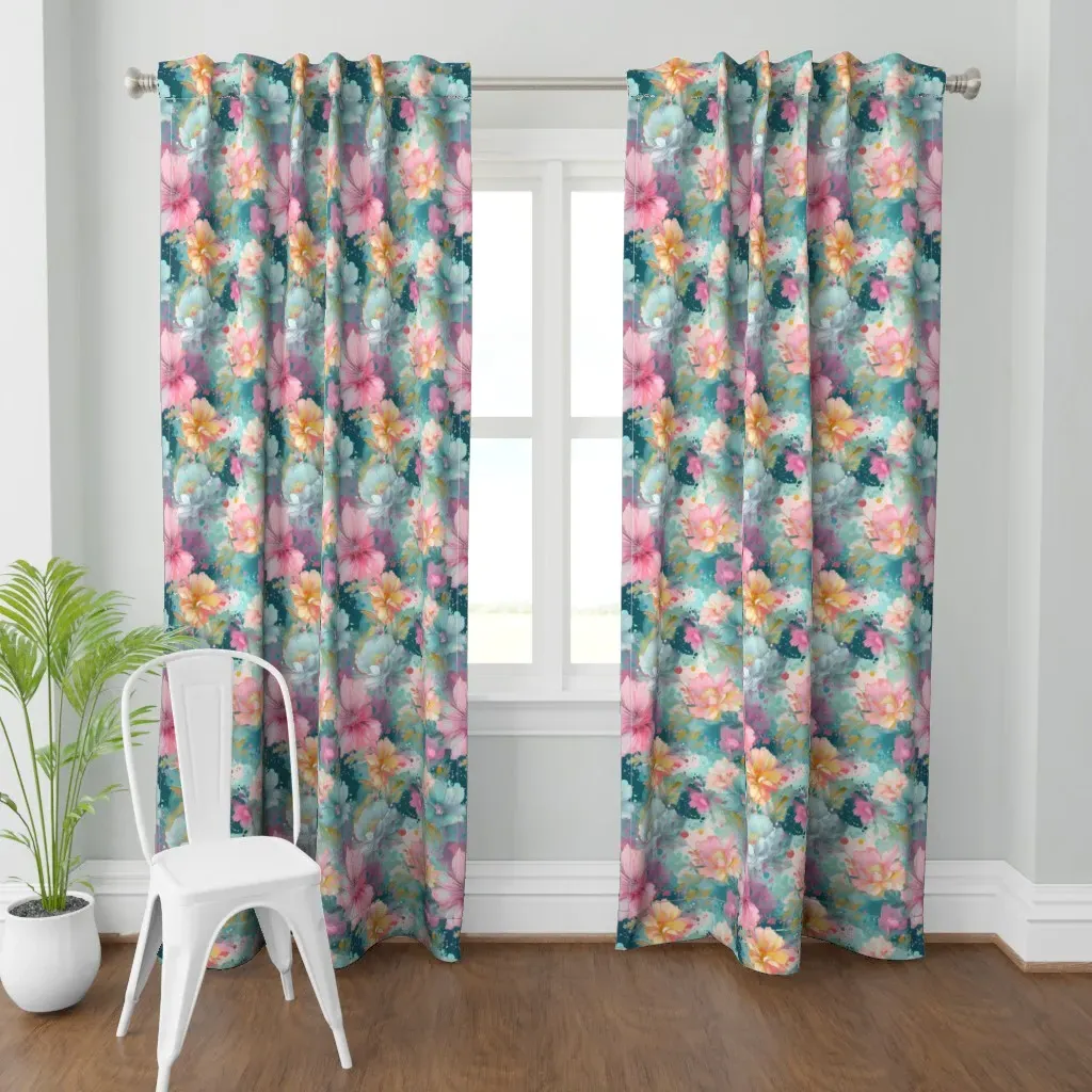 Petals In Mist Curtain Panel - Pink product