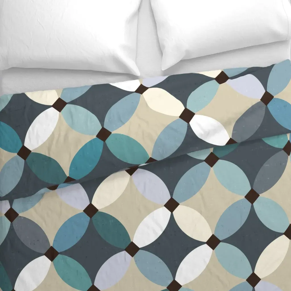 Petals Sky Duvet Cover - Teal alternate view