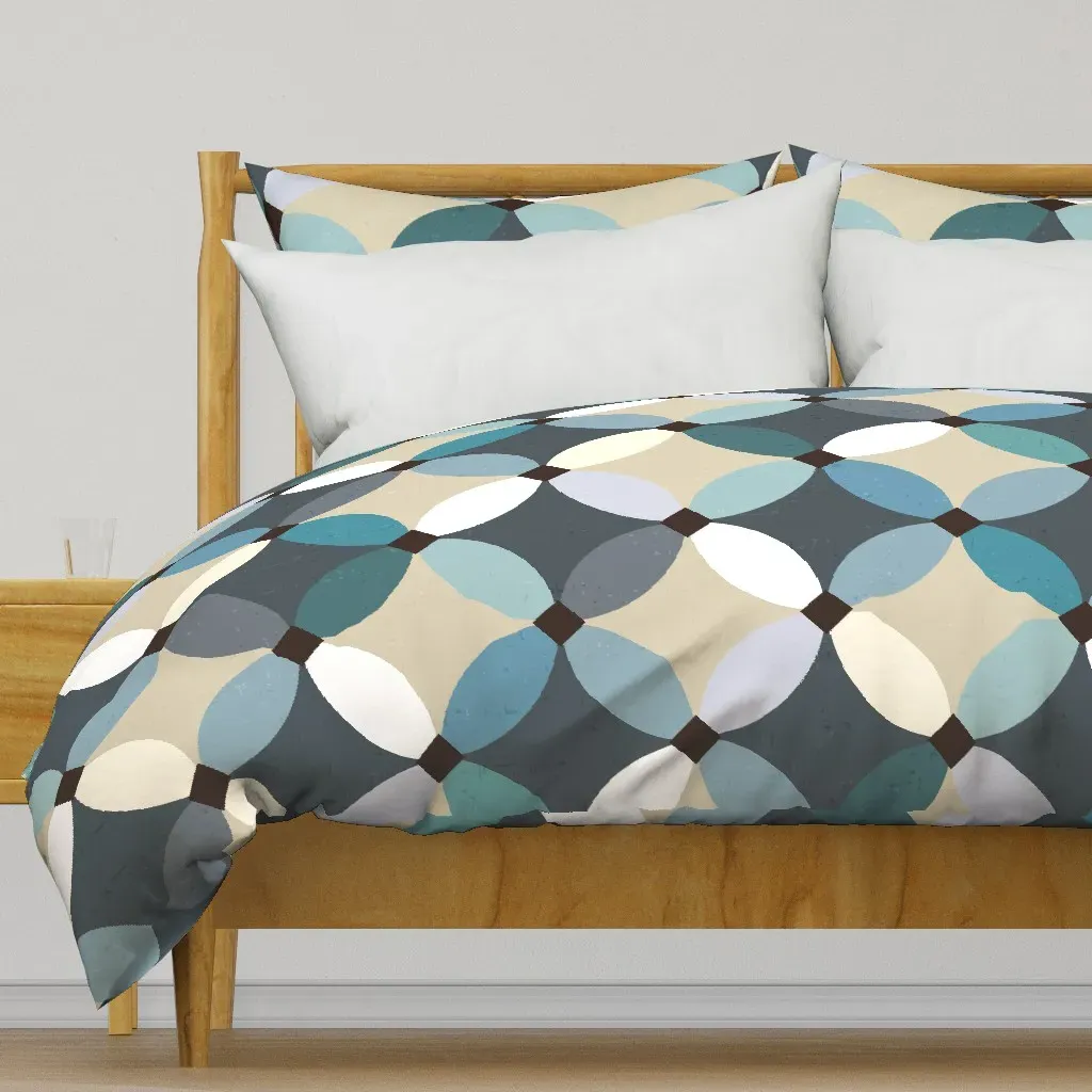 Petals Sky Duvet Cover - Teal product