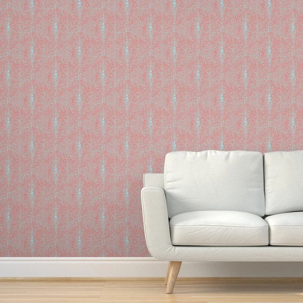 Petite Shagreen Peel and Stick Wallpaper - Aqua, Coral product