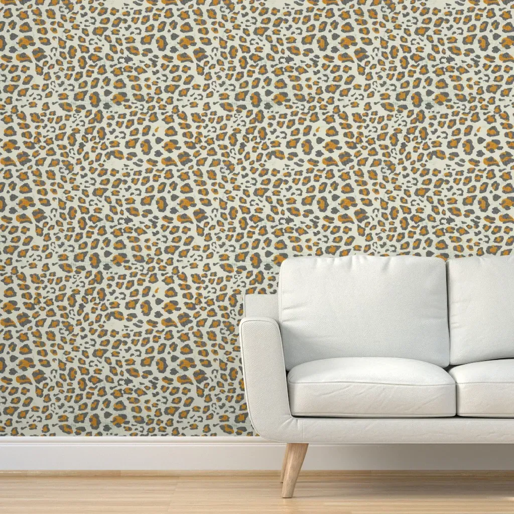 Petra Leopard Peel and Stick Wallpaper - Gold, Gray product