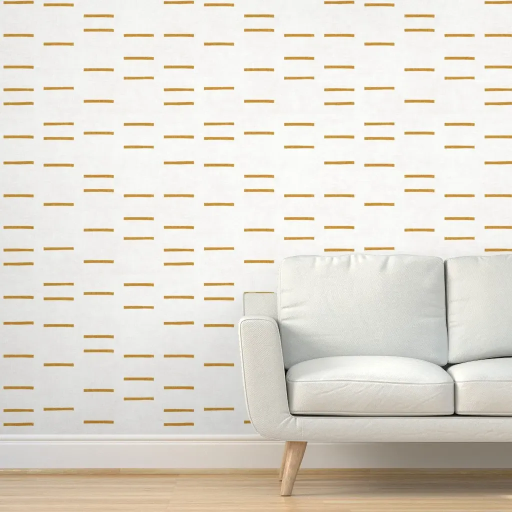 Petra Line Peel and Stick Wallpaper - Mustard Yellow product