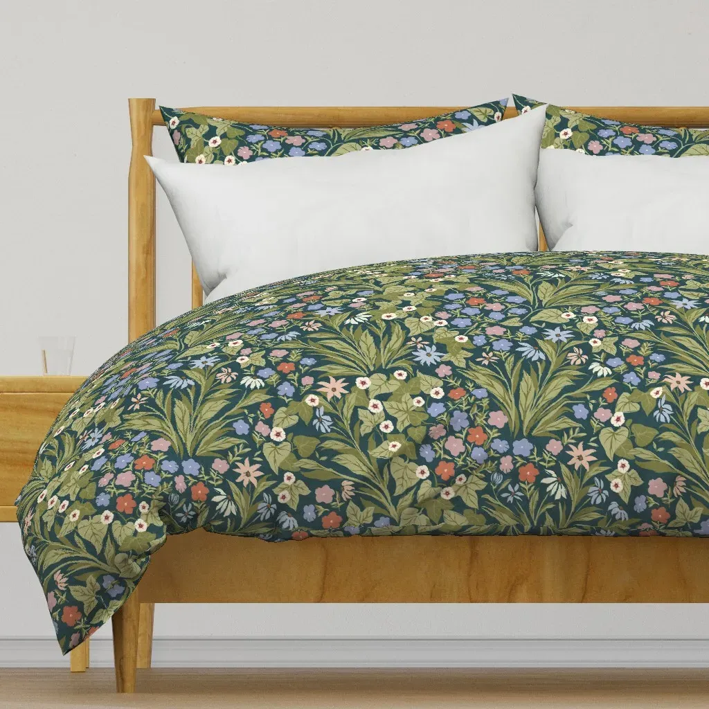 Petunia L Size Duvet Cover - Green product
