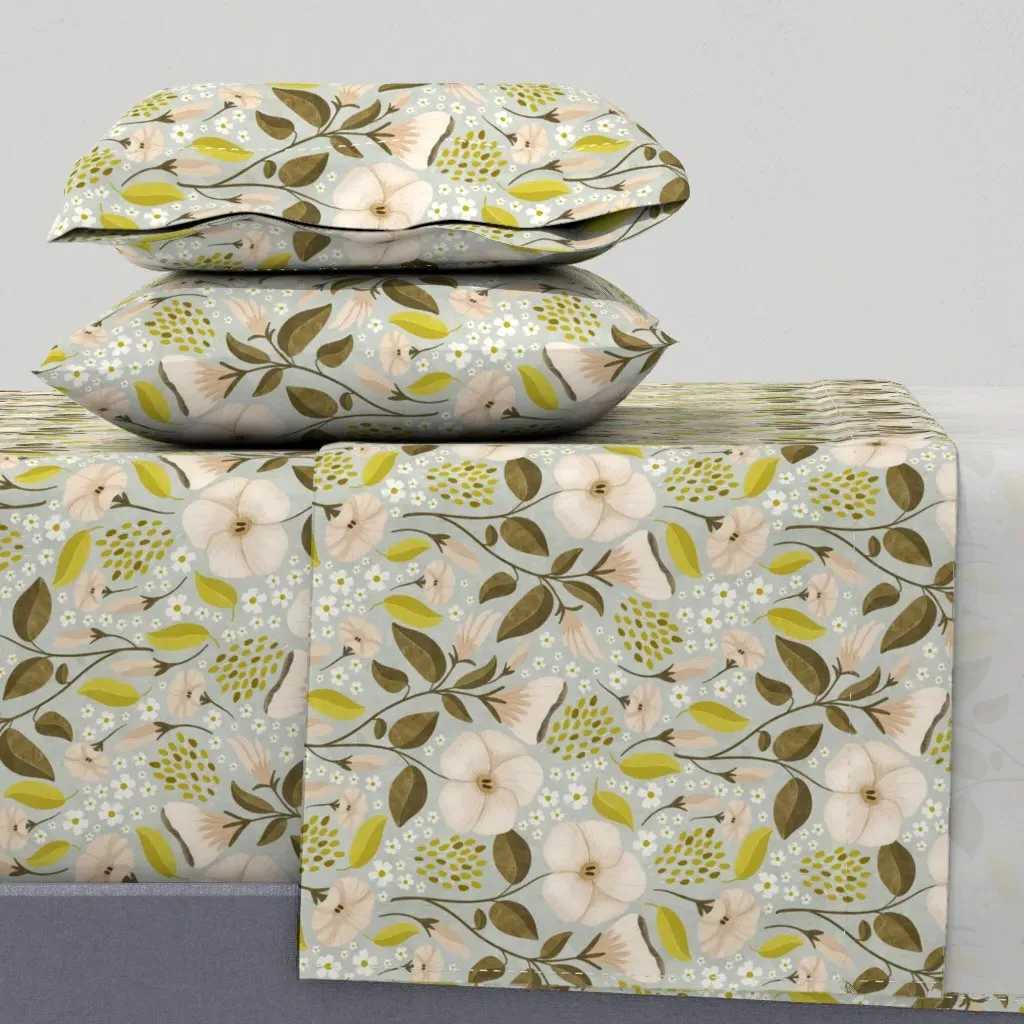 Petunias Queen Size Sheet Set - Blush Pink product