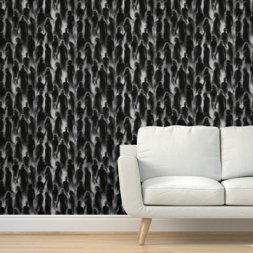 Phantasmagoria The Shadows Peel and Stick Wallpaper - Black, Gray product