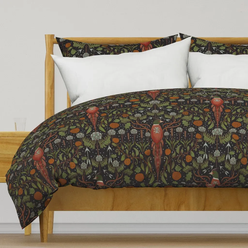 Pheasant In The Country Duvet Cover - Red product