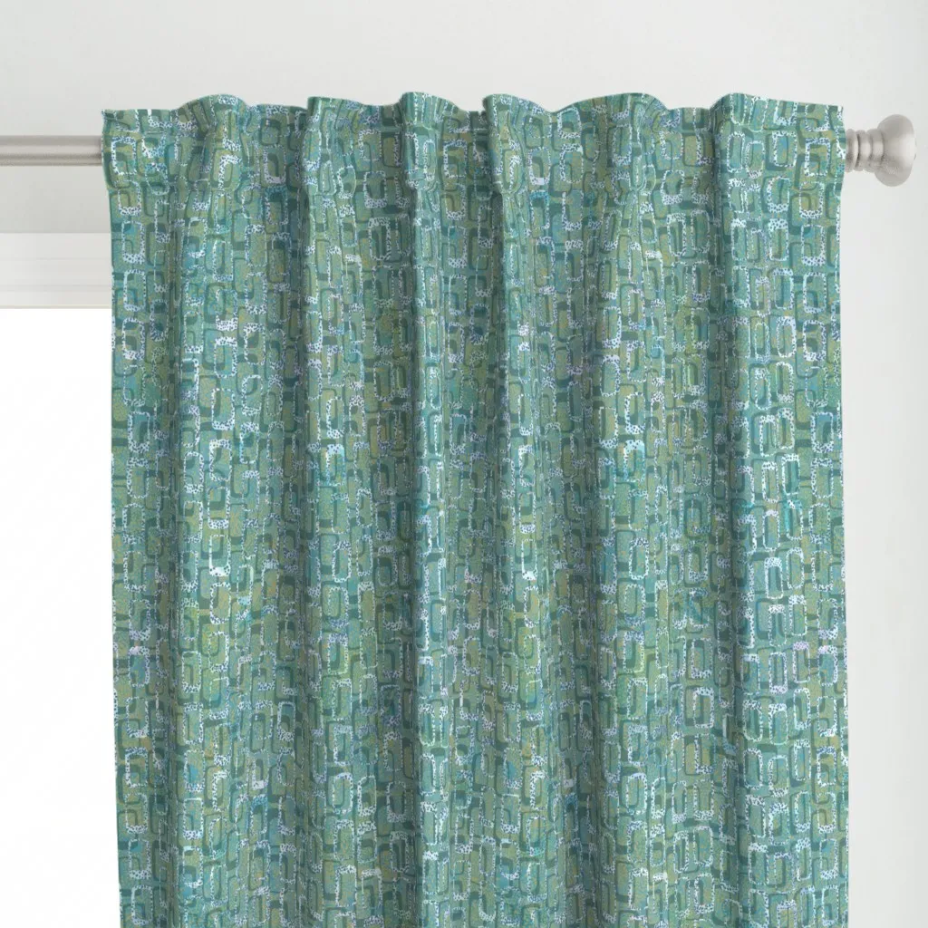 Phi Aquatic Curtain Panel - Teal alternate view