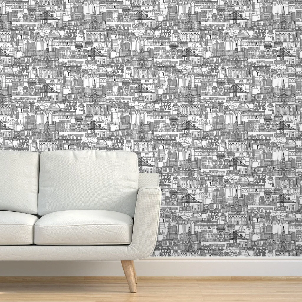 Philadelphia Toile Peel and Stick Wallpaper - Black, White product