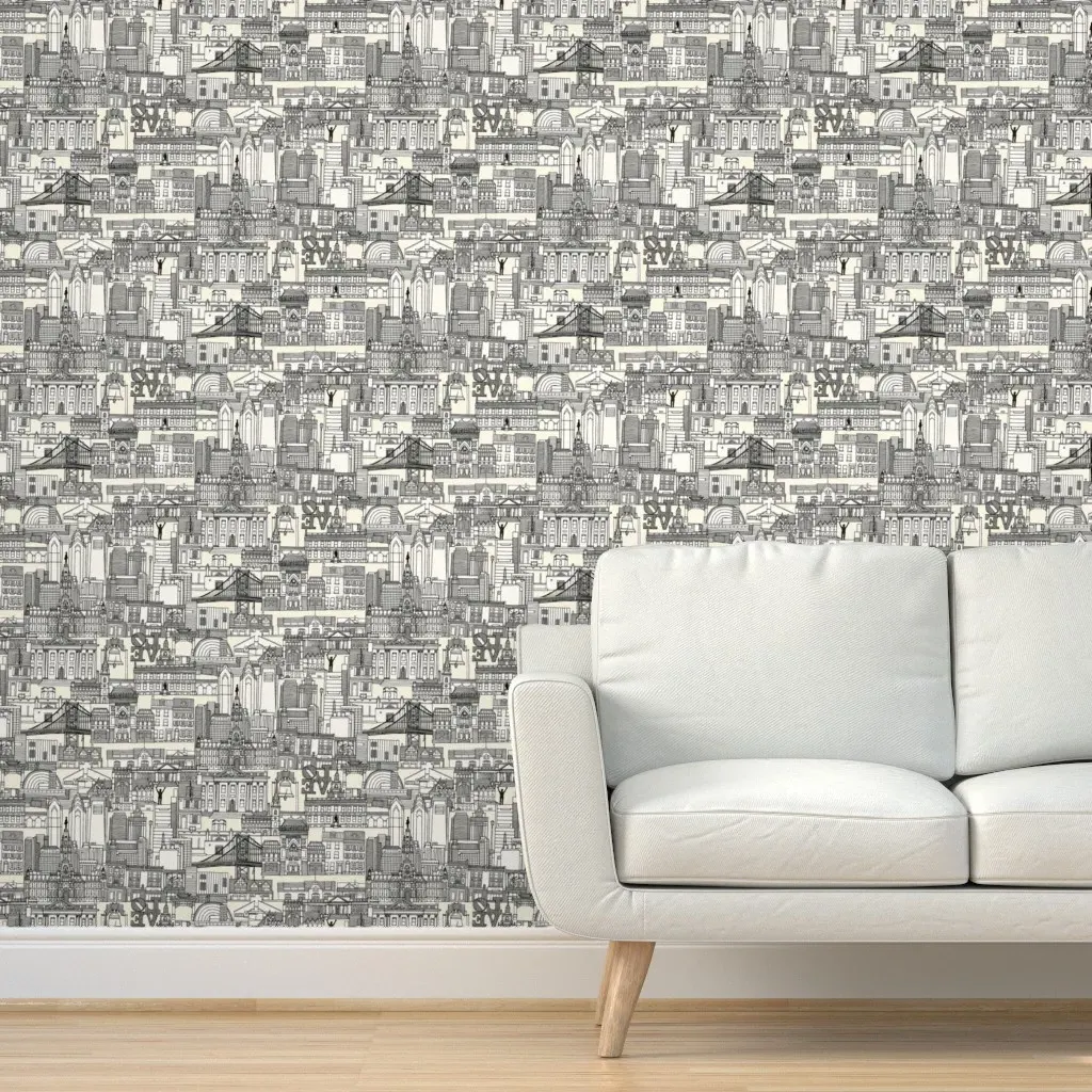 Philadelphia Toile Peel and Stick Wallpaper - Black product