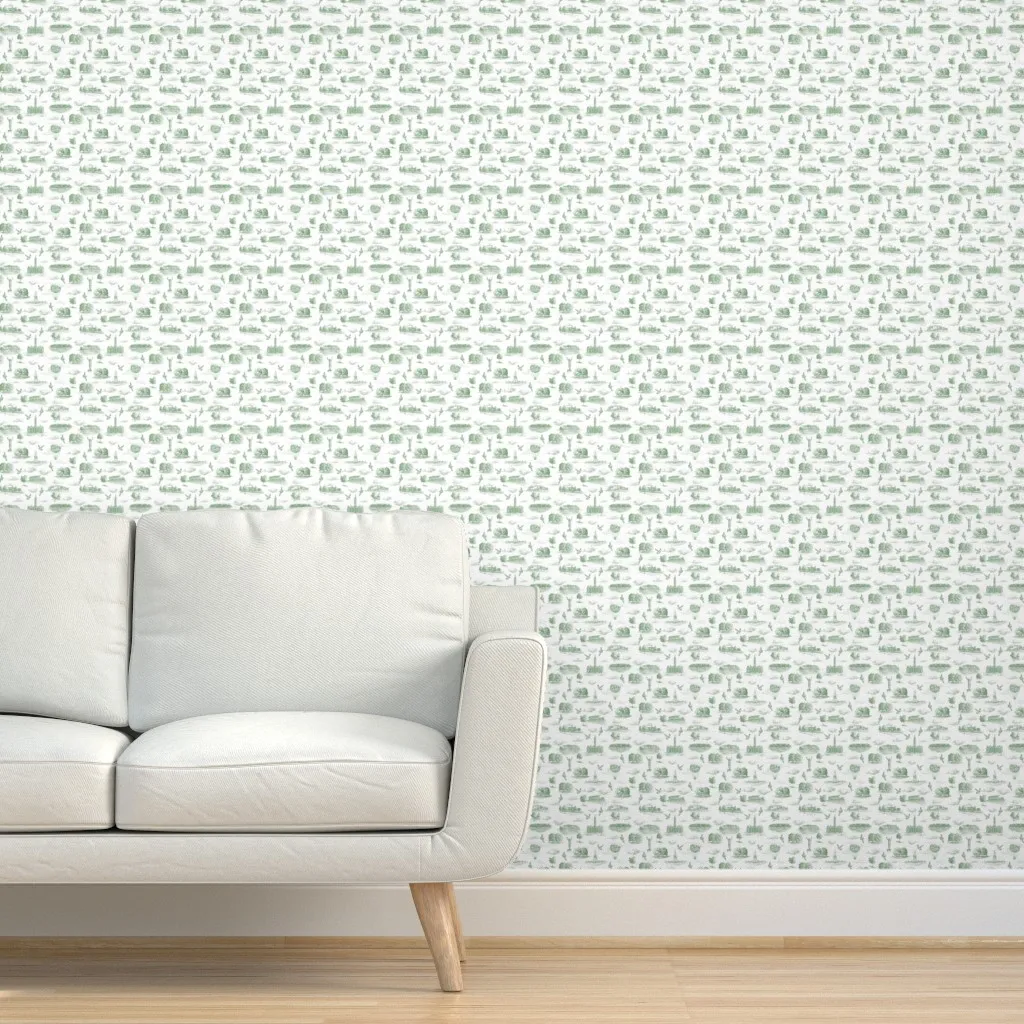 Philly Green Toile Peel and Stick Wallpaper - Sage Green product
