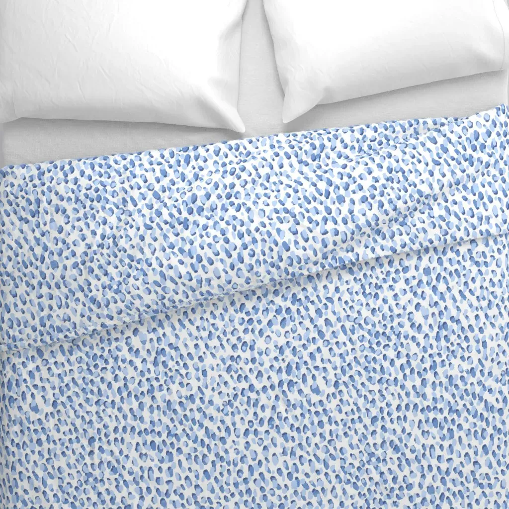 Phoebe Blues On White Duvet Cover - Light Blue alternate view