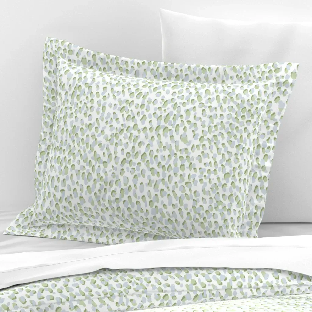 Phoebe Standard Flanged Pillow Sham - Light Green, Cotton Sateen product