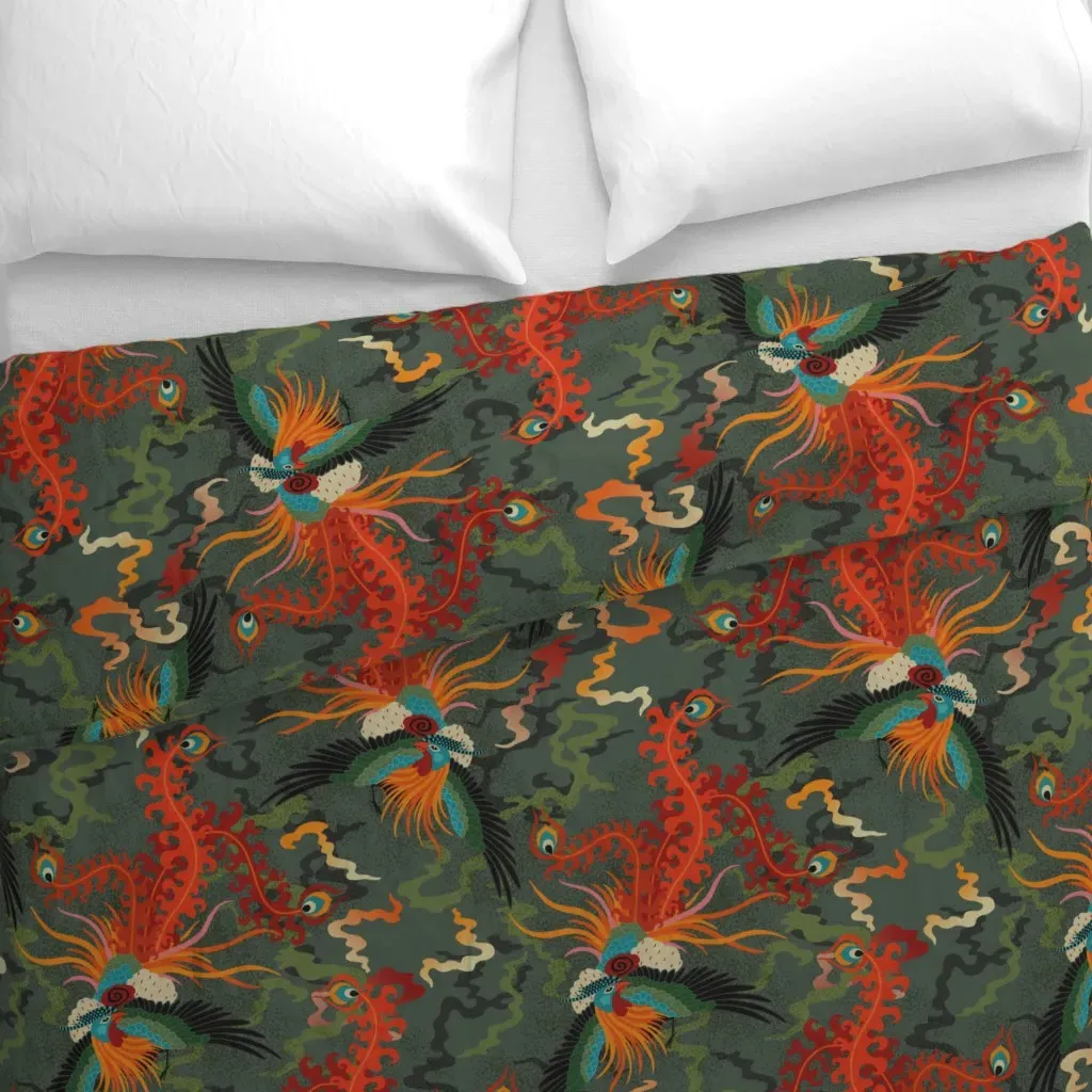 Phoenix Duvet Cover - Orange alternate view