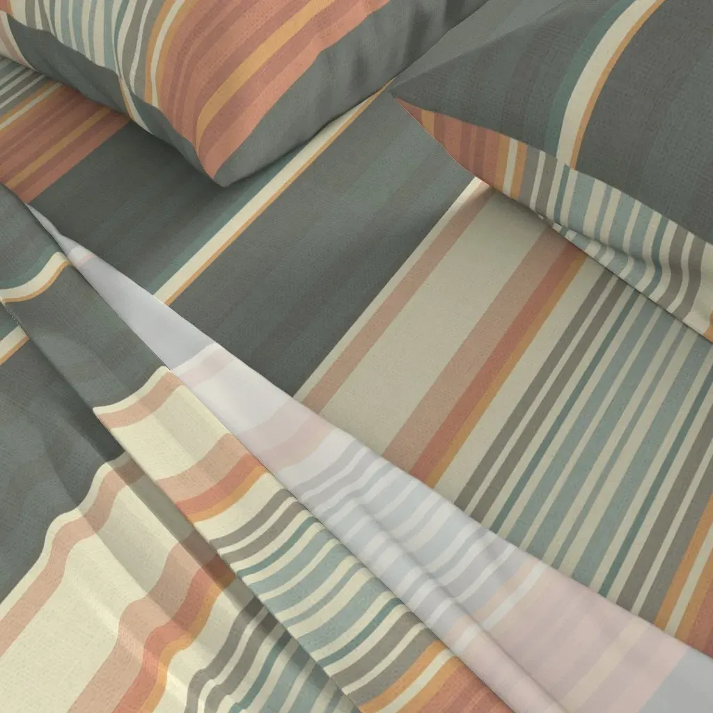 Phoenix Stripes Fade King Sheet Set - Gray-Blue alternate view