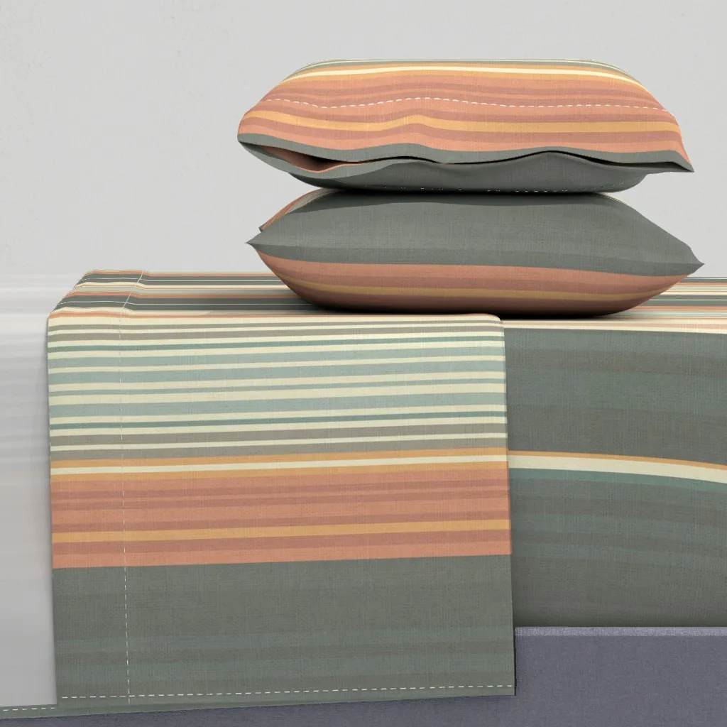 Phoenix Stripes Fade King Sheet Set - Gray-Blue product