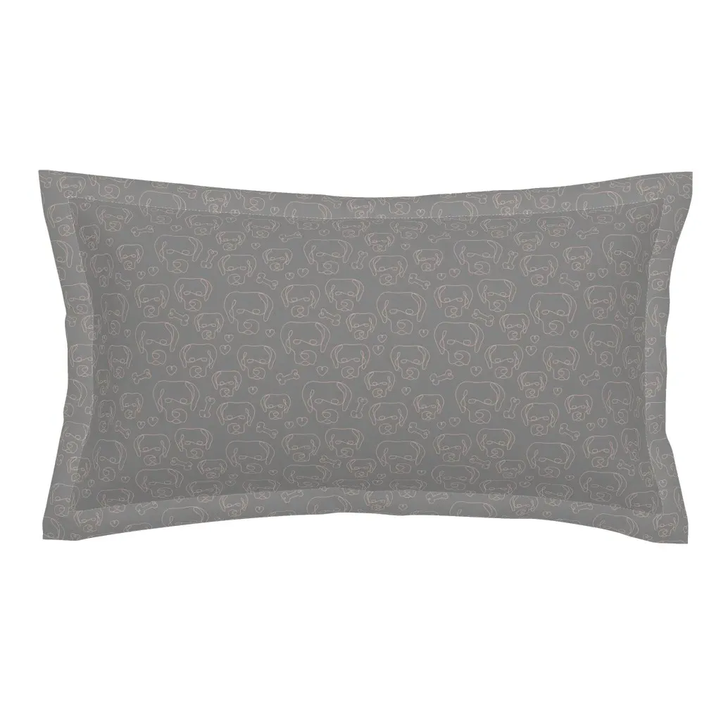 Picasso Labrador Puppies Mid Century King Pillow Sham - Dusty Rose product