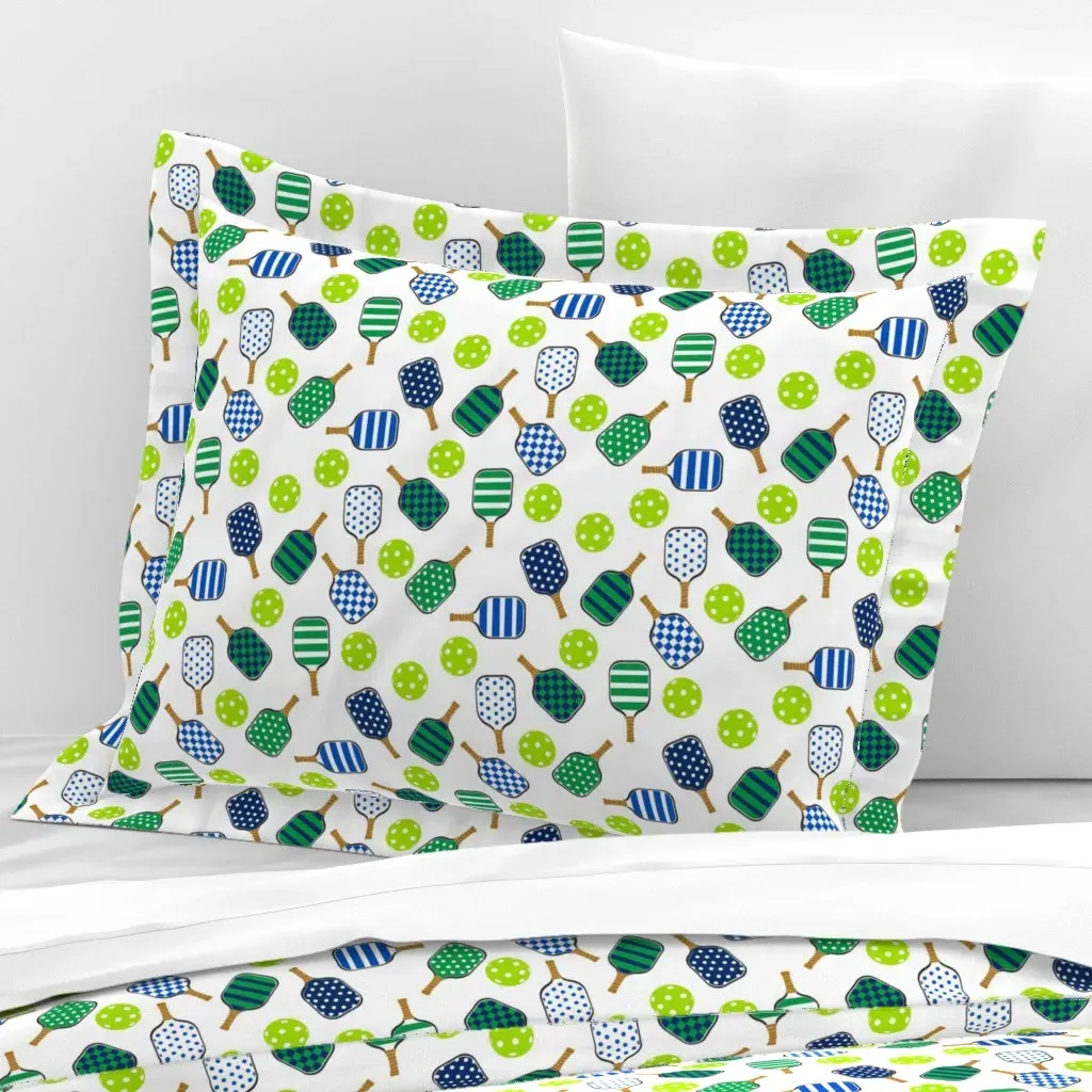 Pickleball Standard Flanged Cushion Cover - Green, Cotton Sateen product