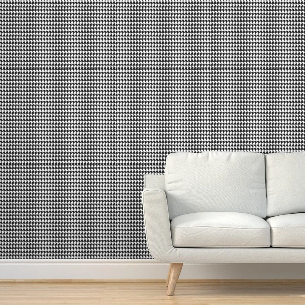 Pied De Poule Houndstooth Peel and Stick Wallpaper - Black product
