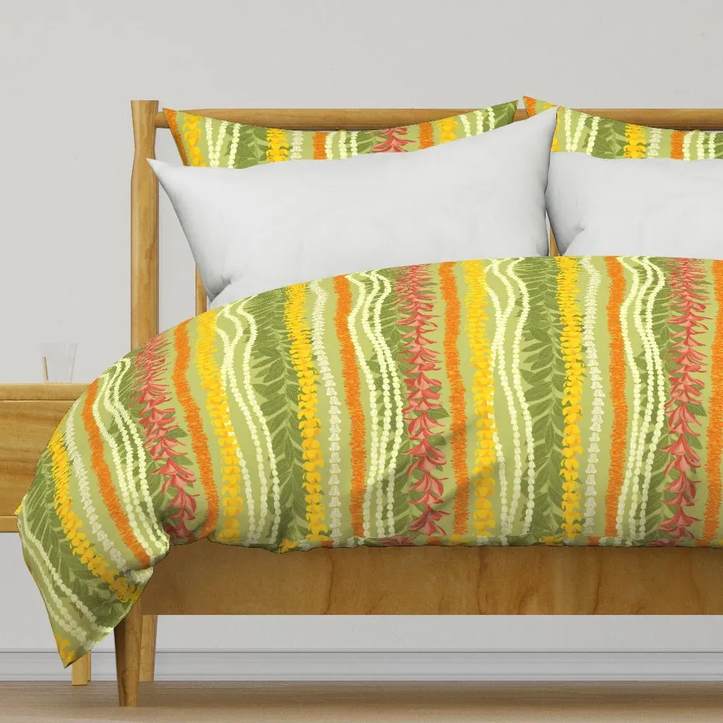 Pikake Lei Ilima Plumeria Duvet Cover - Yellow product