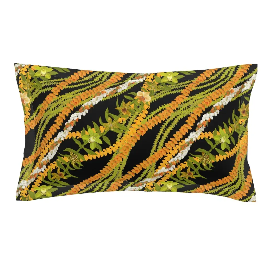 Pikake Pakalana Maile King Pillow Sham - Orange product