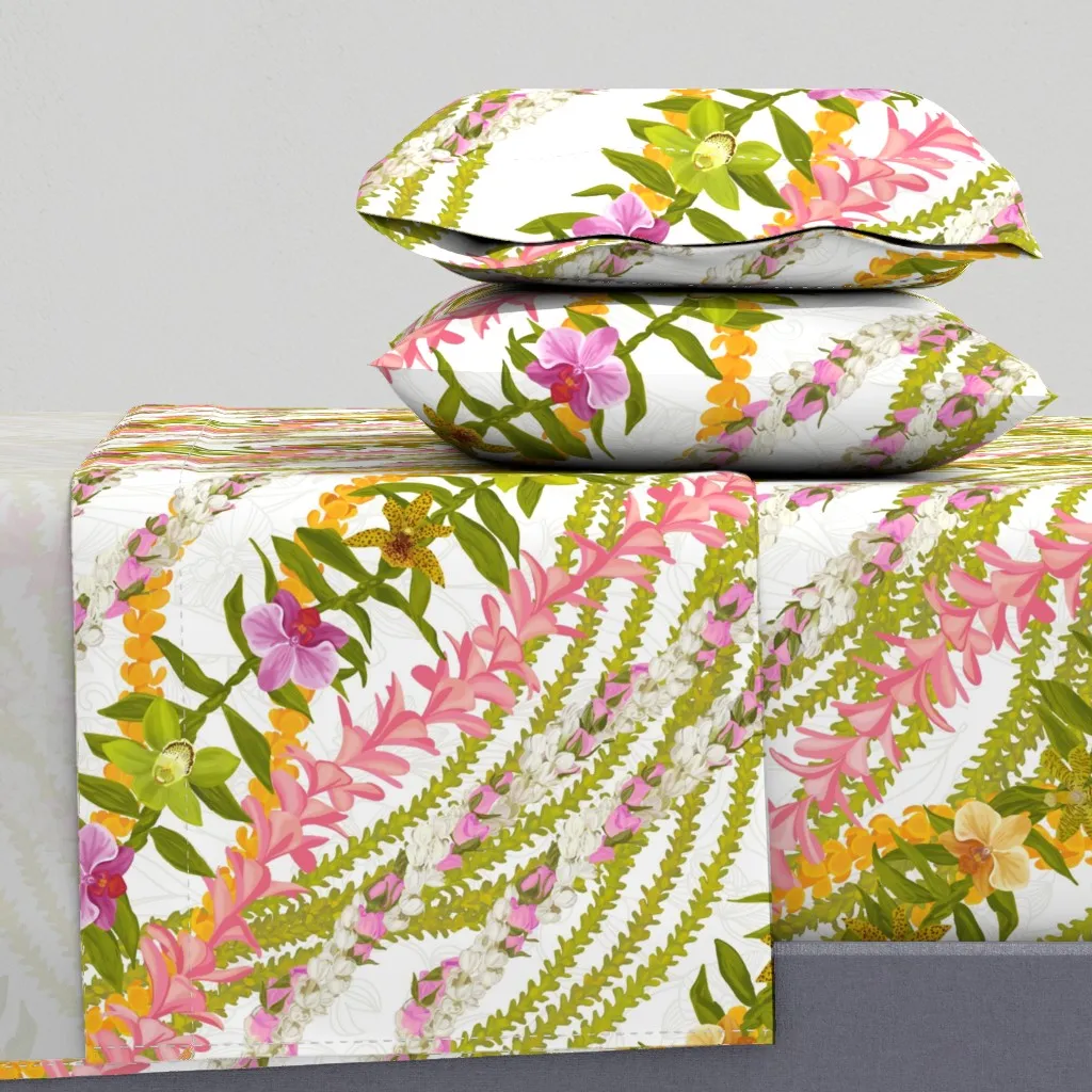 Pikake Pink Lokelani Plumeria Cal King Sheet Set - Pink product