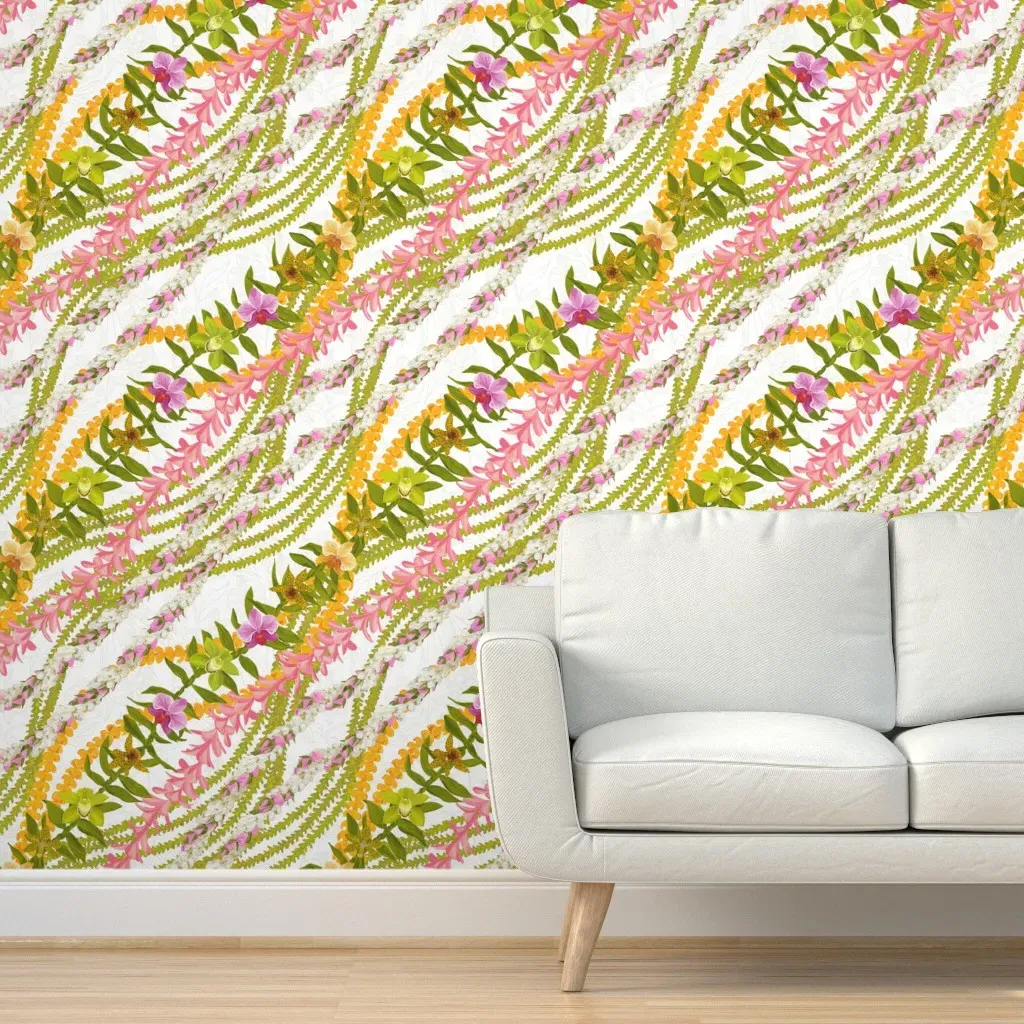 Pikake Plumeria Peel and Stick Wallpaper - Pink product