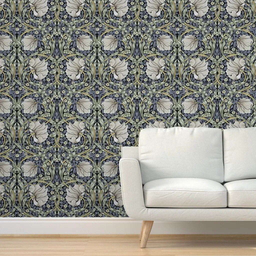 Pimpernel Arts & Crafts Peel and Stick Wallpaper - Green, Blue product
