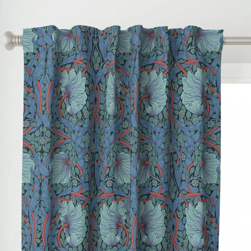Pimpernel By William Curtain Panel - Dusty Blue alternate view