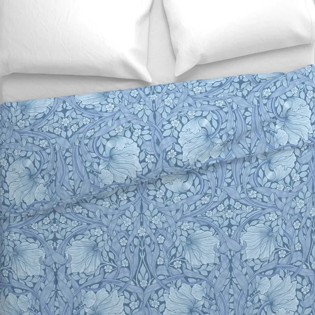 Pimpernel By William Morris Duvet Cover - Light Blue alternate view